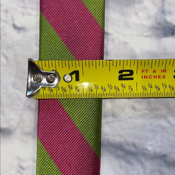 J. Crew Pink and Green Striped Belt with Silver Rings - Picture 5 of 5